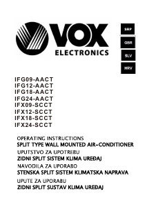 Priručnik Vox IFX09-SCCT Klimatizacijski uređaj