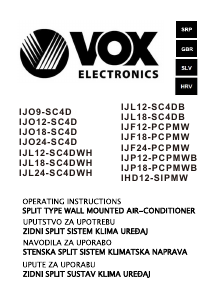 Priručnik Vox IJL12-SC4DWH Klimatizacijski uređaj