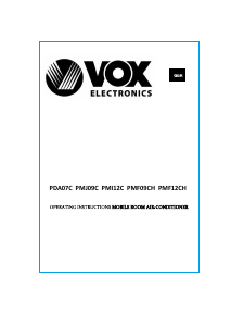 Manual Vox PMF09CH Air Conditioner