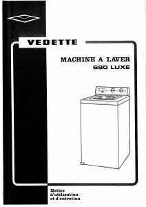 Mode d’emploi Vedette 680LUXE Lave-linge