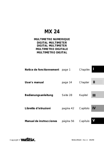 Mode d’emploi Metrix MX 24 Multimètre