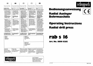 Handleiding Scheppach rab s16 Kolomboormachine