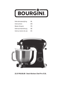 Manual Bourgini 22.5198.00.00 Steel Kitchen Chef Pro Stand Mixer