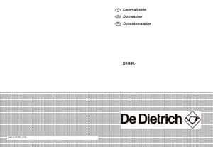 Manual De Dietrich DVI440BE1 Dishwasher