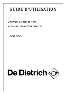 Mode d’emploi De Dietrich DCM220WE1 Cuisinière