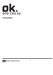 Bedienungsanleitung OK OTD 7312 A2 Trockner