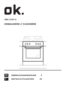 Mode d’emploi OK OBC 21331 A Cuisinière