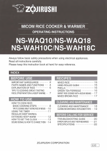 说明书 象印 NS-WAH18C 电饭锅