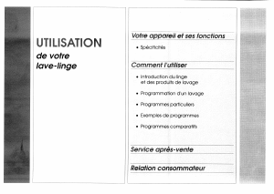 Mode d’emploi Thomson EXCEL80 Lave-linge