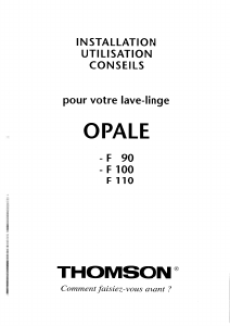 Mode d’emploi Thomson F 110 Lave-linge