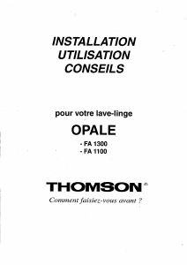 Mode d’emploi Thomson FA 1100 Lave-linge