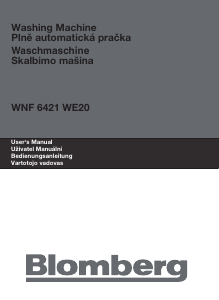Vadovas Blomberg WNF 6421 WE20 Skalbimo mašina