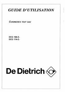 Mode d’emploi De Dietrich DCG100WE1 Cuisinière