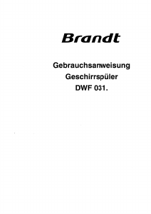 Bedienungsanleitung Brandt DWF031WE1 Geschirrspüler