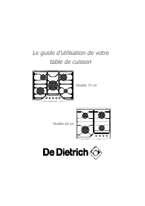 Mode d’emploi De Dietrich DTE102WE1 Table de cuisson