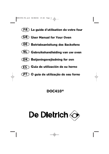 Manual de uso De Dietrich DOC410XE1 Horno