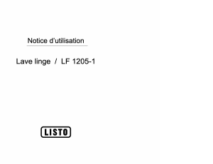 Mode d’emploi Listo LF 1205-1 Lave-linge
