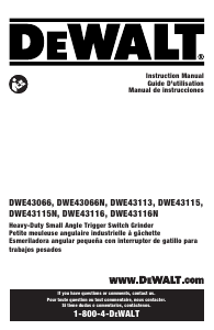 Mode d’emploi DeWalt DWE43116N Meuleuse angulaire