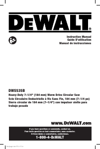 Mode d’emploi DeWalt DWS535B Scie circulaire