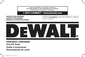 Mode d’emploi DeWalt DWE46066 Tronçonneuse à métaux