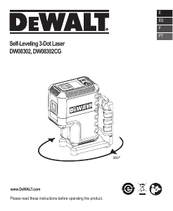 Manual DeWalt DW08302CG Nível laser de linha