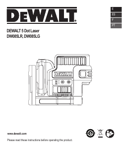 Manual DeWalt DW085LR Nível laser de linha