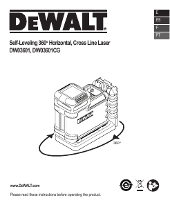 Manual DeWalt DW03601 Nível laser de linha