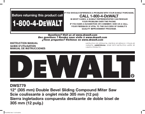 Manual de uso DeWalt DWS779 Sierra de inglete