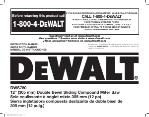 Mode d’emploi DeWalt DWS780 Scie à onglet