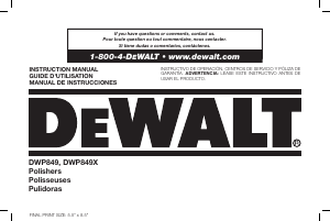 Manual de uso DeWalt DWP849X Pulidora