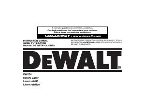 Mode d’emploi DeWalt DW074KD Laser rotatif