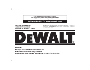 Mode d’emploi DeWalt DWV012 Aspirateur