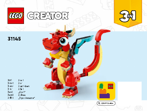 Kullanım kılavuzu Lego set 31145 Ceator Kırmızı Ejderha
