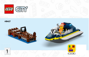 Kullanım kılavuzu Lego set 60417 City Polis Sürat Teknesi ve Hırsızların Gizlenme Yeri