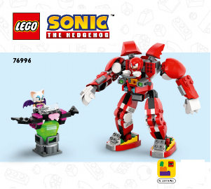 Kullanım kılavuzu Lego set 76996 Sonic the Hedgehog Knucklesın Gardiyan Robotu
