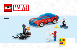 Handleiding Lego set 76279 Super Heroes Spider-Man racewagen en Venom Green Goblin