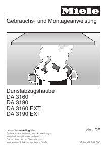 Bedienungsanleitung Miele DA 3160 EXT Dunstabzugshaube