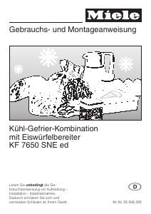 Bedienungsanleitung Miele KF 7650 SNE ed Kühl-gefrierkombination