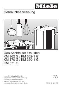 Bedienungsanleitung Miele KM 362 G Kochfeld