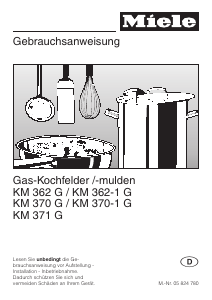 Bedienungsanleitung Miele KM 370-1 G Kochfeld