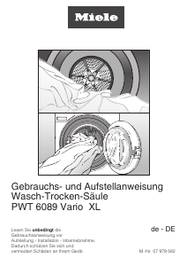 Bedienungsanleitung Miele PWT 6089 Vario Waschtrockner