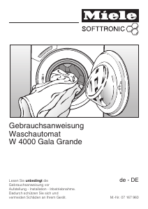 Bedienungsanleitung Miele W 4000 Gala Grande Waschmaschine