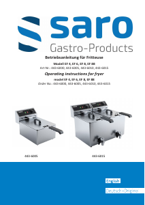 Manual Saro EF 4 Deep Fryer