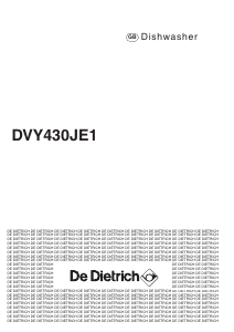 Manual De Dietrich DVY430JE1 Dishwasher
