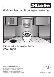 Bedienungsanleitung Miele CVA 2650 Kaffeemaschine