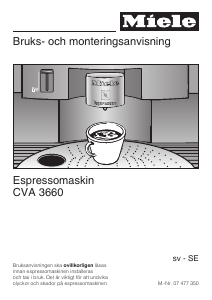 Bruksanvisning Miele CVA 3660 Kaffebryggare