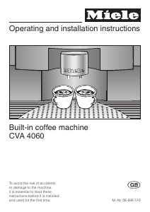 Manual Miele CVA 4060 EDST Coffee Machine