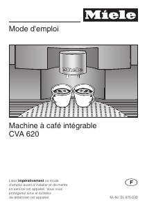 Mode d’emploi Miele CVA 620-1 Cafetière