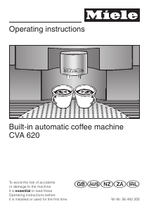 Manual Miele CVA 620-2 Coffee Machine