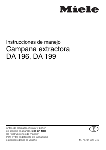 Manual de uso Miele DA 196 Campana extractora